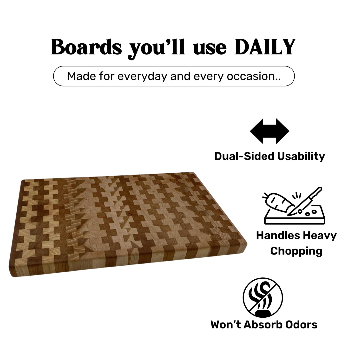 Cherry & Grey Elm End Grain Serving Board