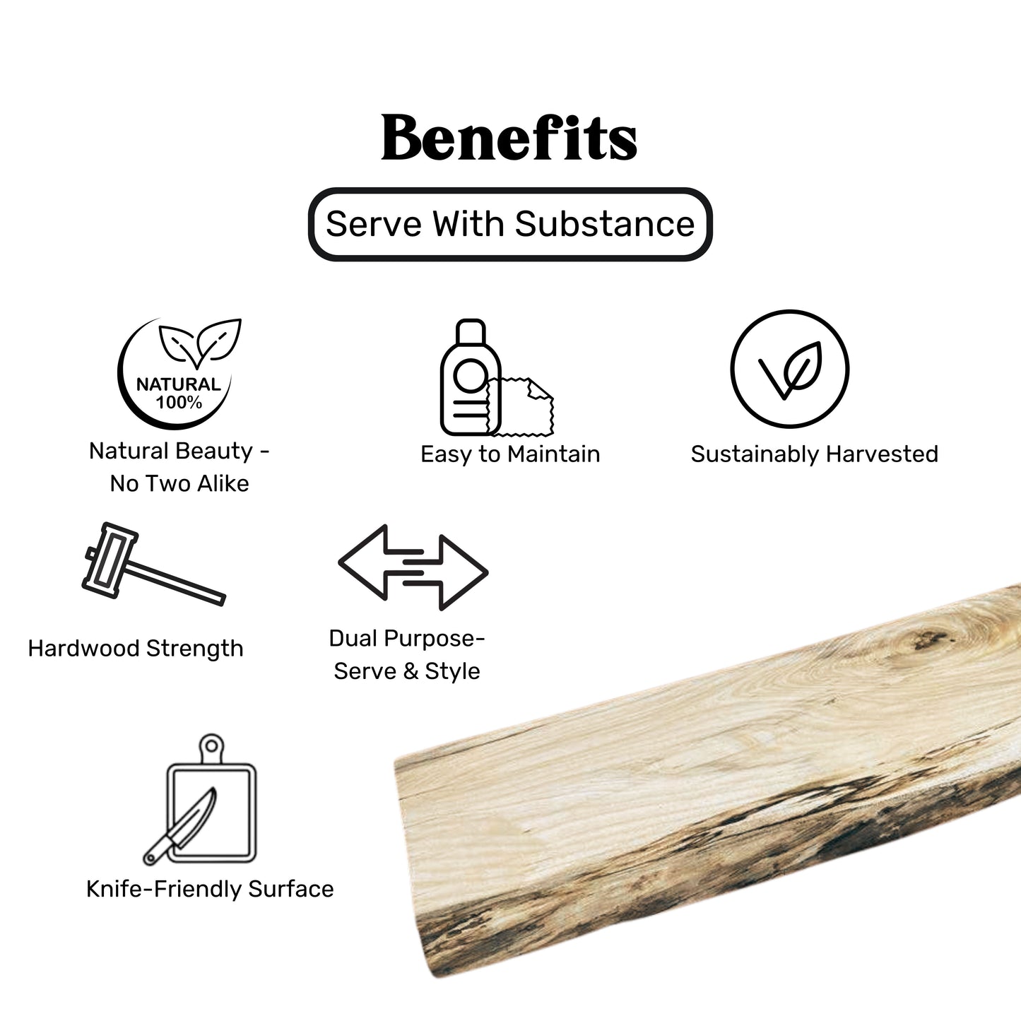 Hackberry Live Edge Serving Board