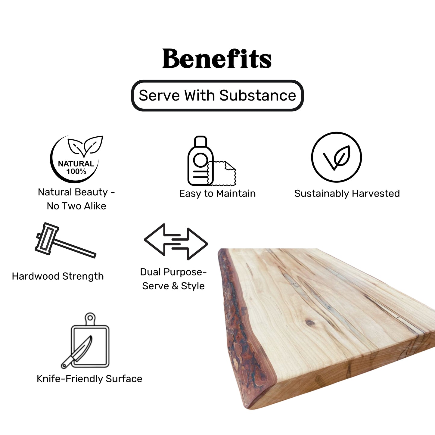 Wormy Maple Live Edge Serving Board