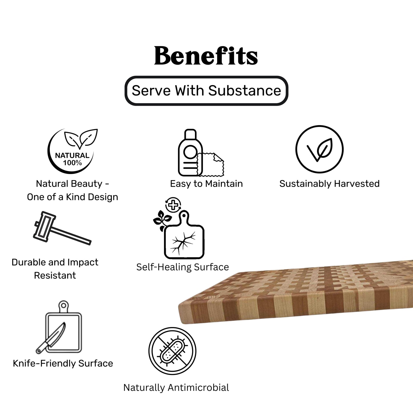 Cherry & Grey Elm End Grain Serving Board