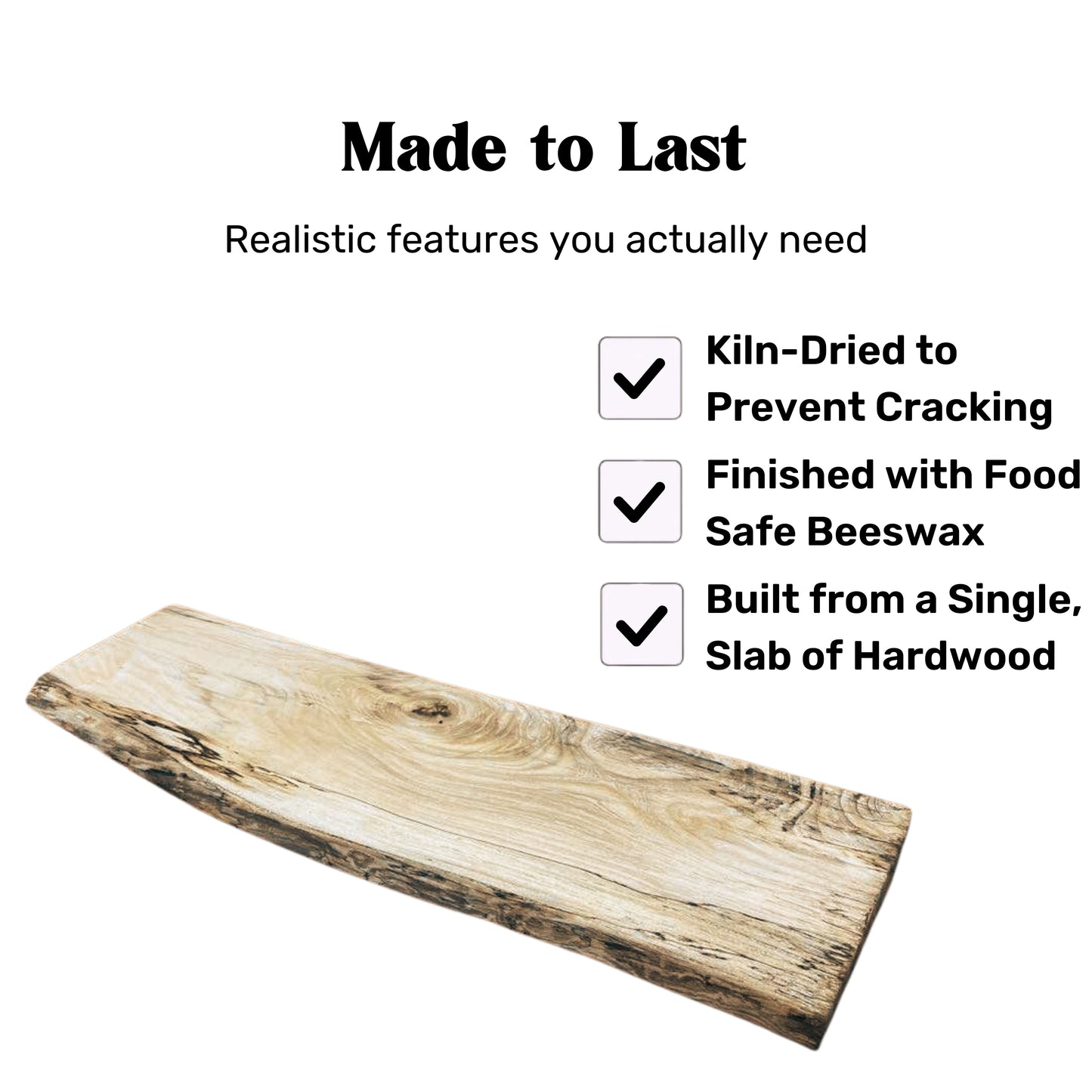 Hackberry Live Edge Serving Board