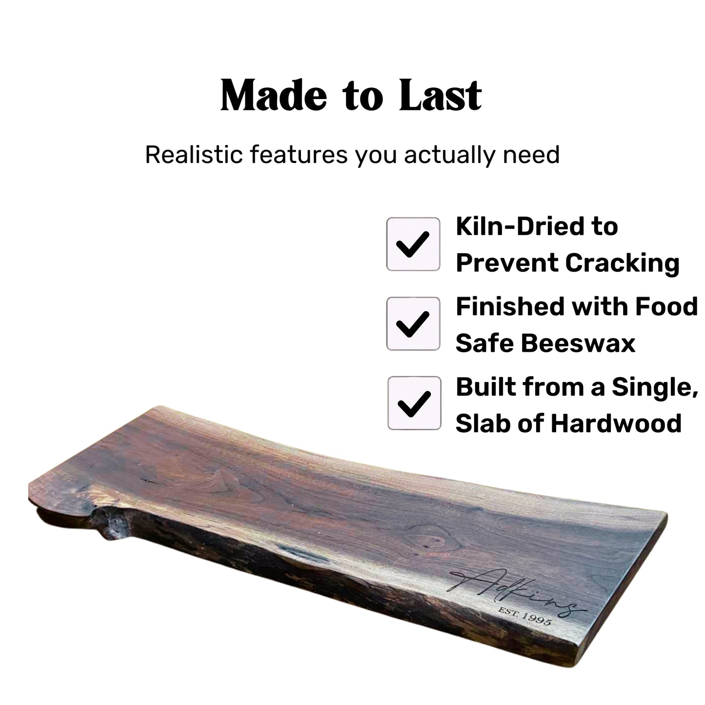 Walnut Live Edge Serving Board