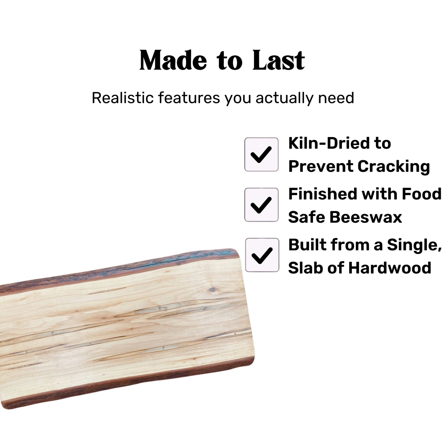 Wormy Maple Live Edge Serving Board