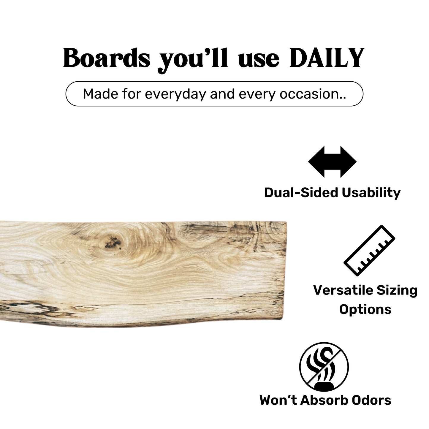 Hackberry Live Edge Serving Board