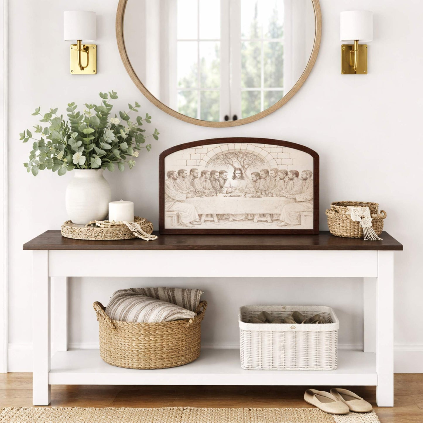 last supper dining room wall art engraved wood