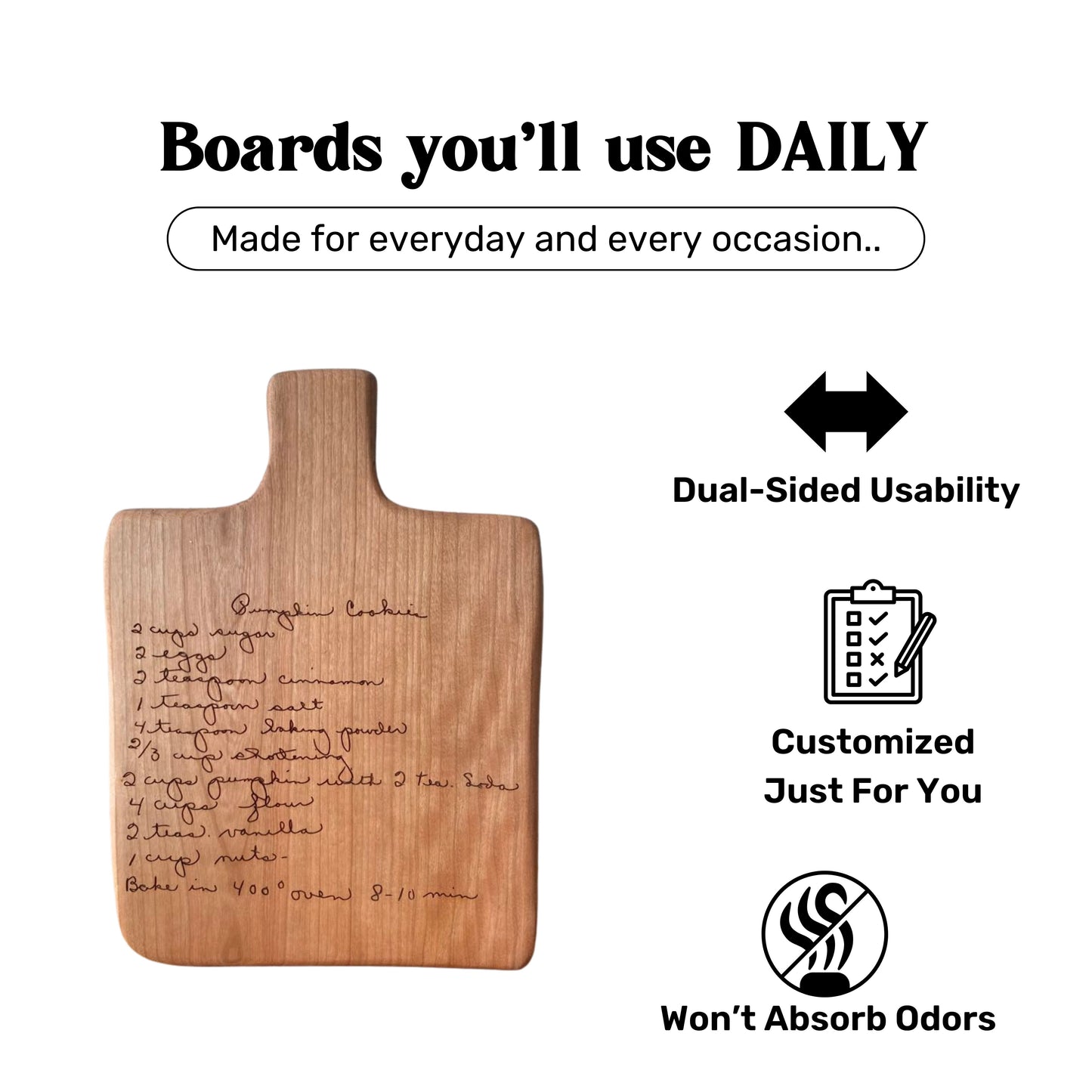 Custom Engraved Wood Recipe Boards