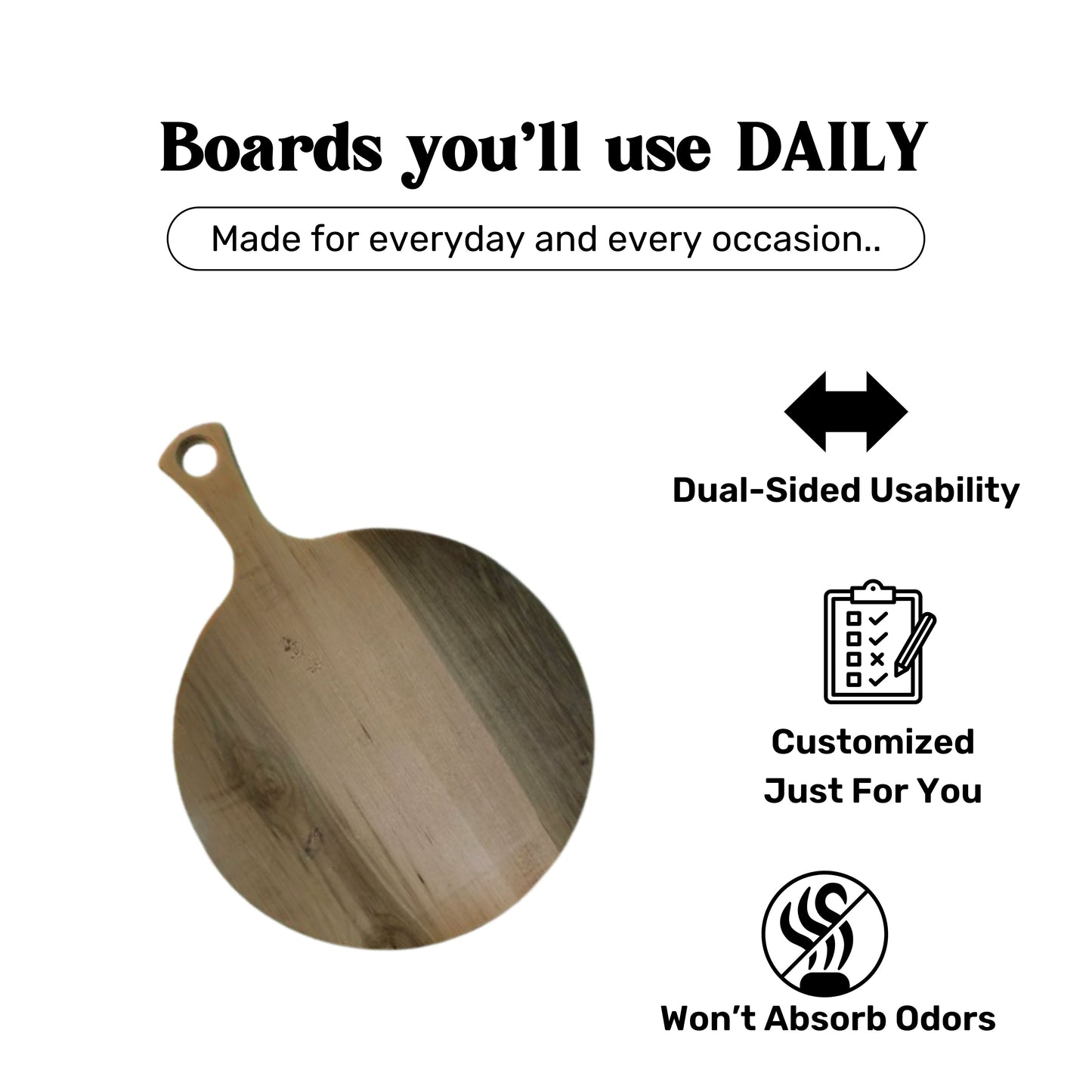 Round Serving Board Custom Engraved