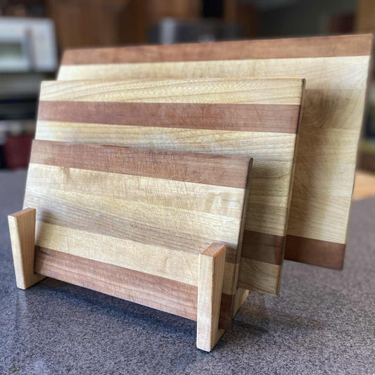 Handcrafted Wood Serving Board Stand