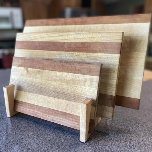 Handcrafted Wood Serving Board Stand