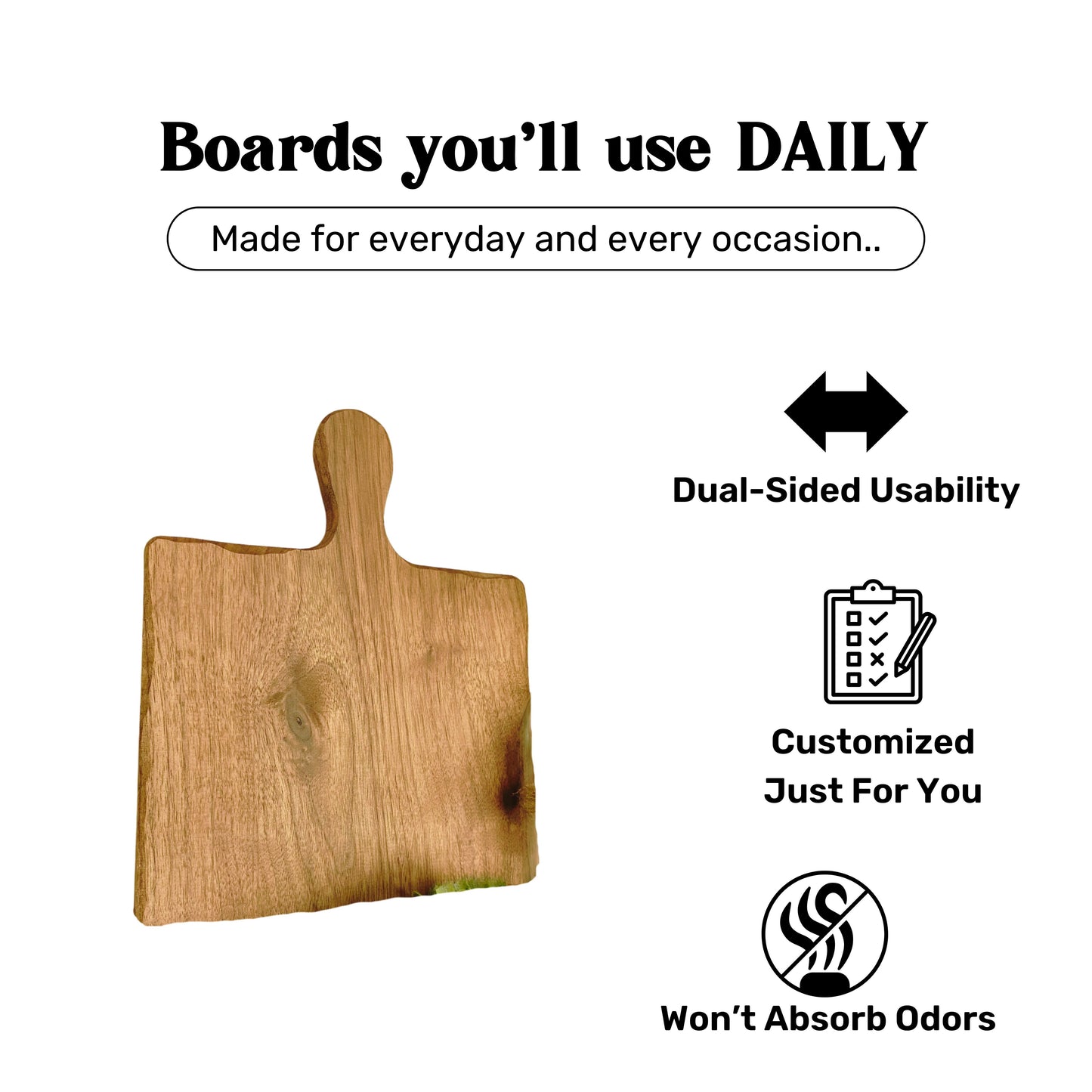 Square Wood Serving Board