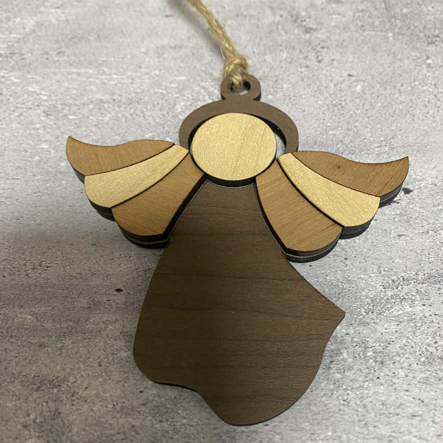 Wood Angel Ornament Set