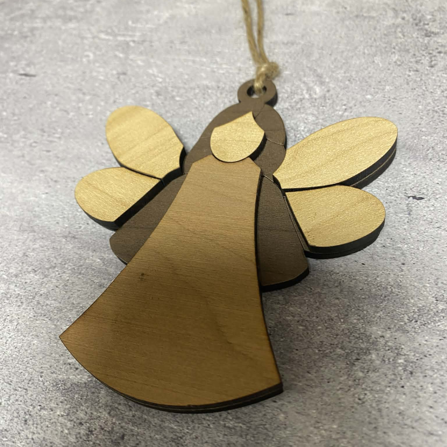 Wood Angel Ornament Set