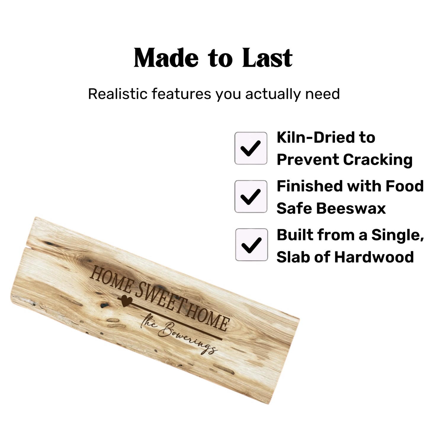 Hickory Live Edge Serving Board