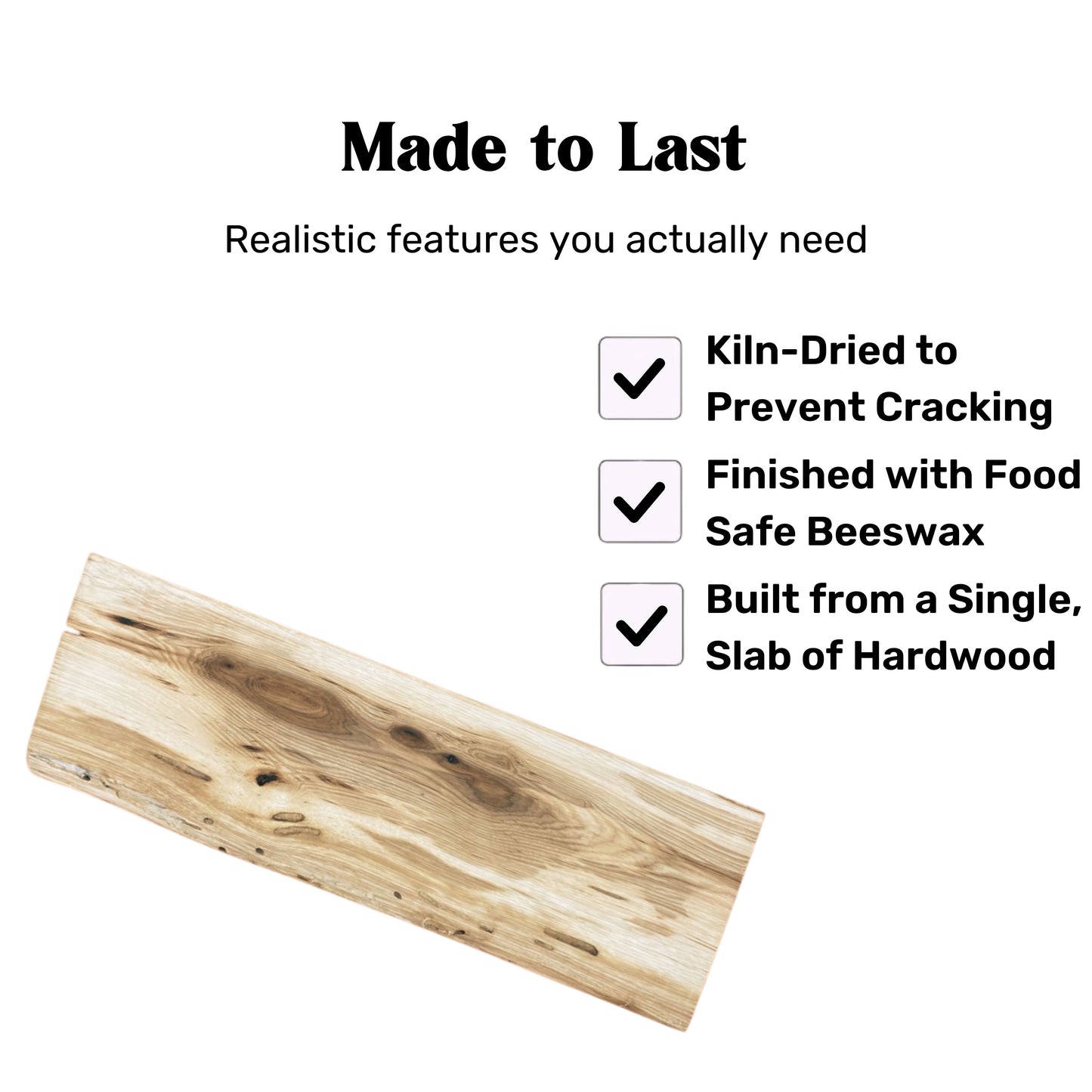 Hickory Live Edge Serving Board