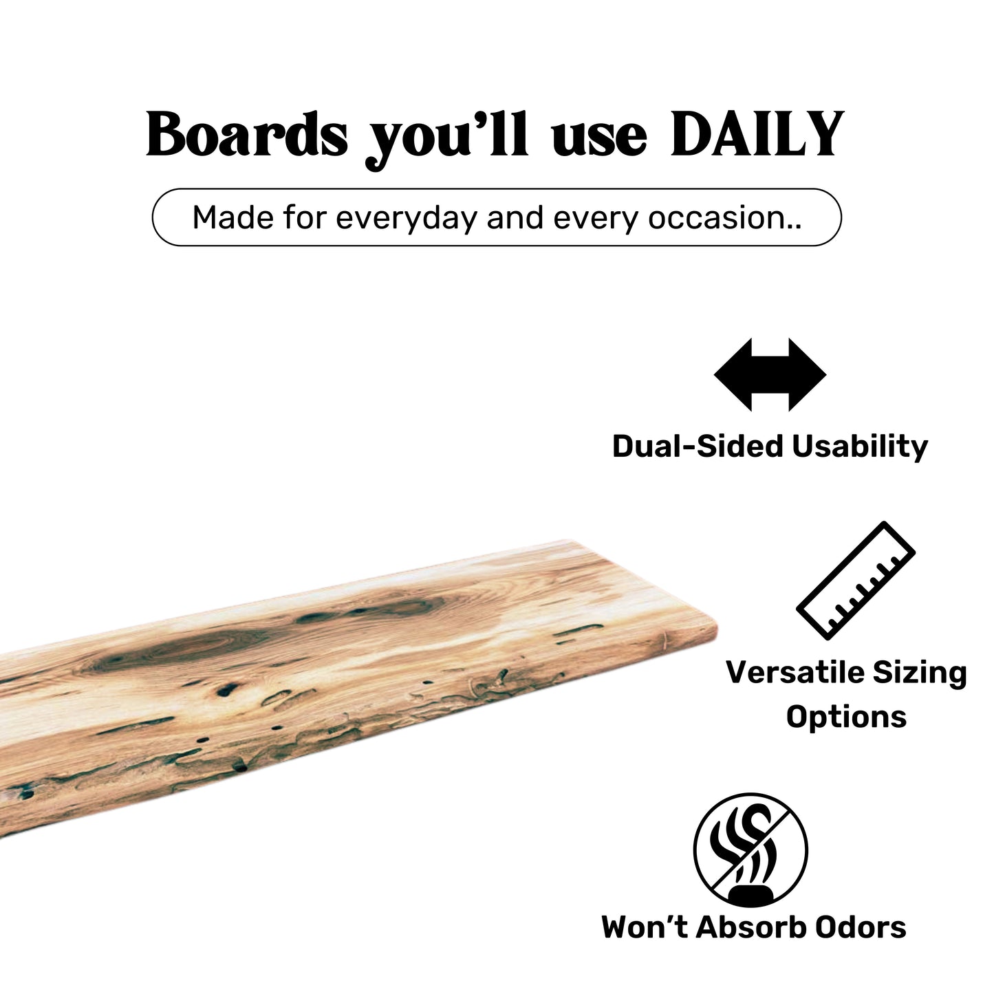 Hickory Live Edge Serving Board