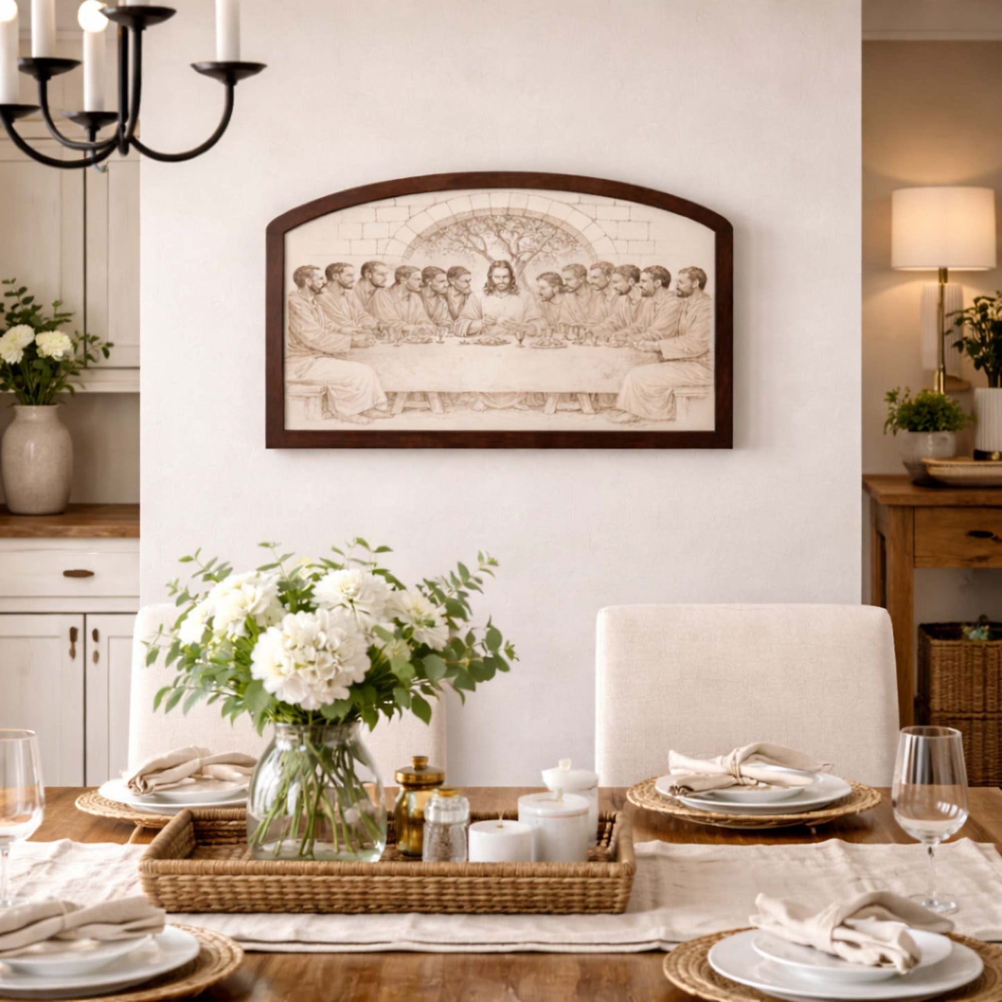 Last Supper Wall Art – Engraved Wood Christian Wall Decor