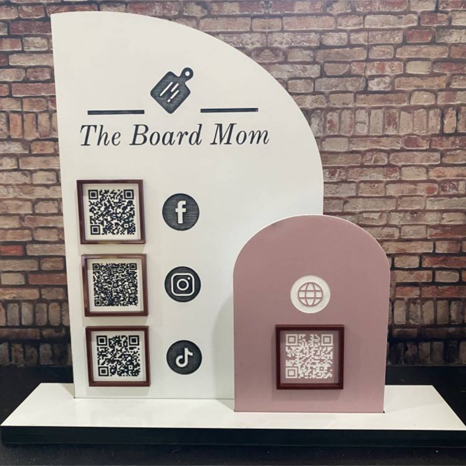 half arch two layered business QR code sign with logo