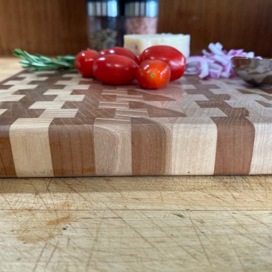 Cherry & Grey Elm End Grain Serving Board